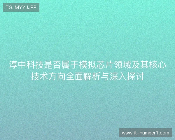 淳中科技是否属于模拟芯片领域及其核心技术方向全面解析与深入探讨